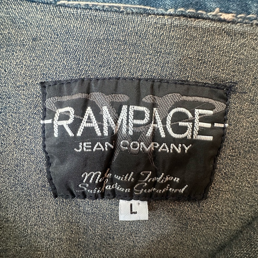 Vintage 90s Rampage Denim Dress with military patches M/L - Picture 6 of 11
